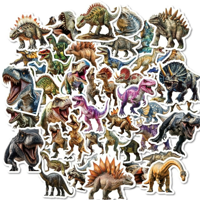 Calcomanías con dibujos animados de dinosaurios con grafitis de dinosaurios, 50 unidades, para niños
