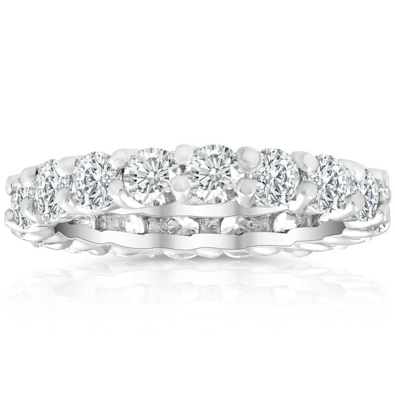 Pompeii 2 Ct Lab Created Moissanite Eternity Ring Womens Wedding Band 14k White Gold