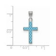 thumbnail image 5 of Auriga Fine Jewelry 925 Sterling Silver Rh-plated Blue Enameled Cross Hatch Cross Charm for Women, 5 of 6