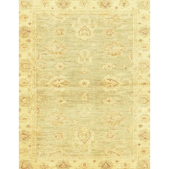 Ahgly Company Indoor Rectangle Abstract Chrome Gold Yellow Abstract Area Rugs, 5' x 8'