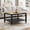 Black, variant on Leumius Modern Square Coffee Table, 27.6" Crisp Metal Frame, Luxe Gold Glass Top for Living Room Office Black