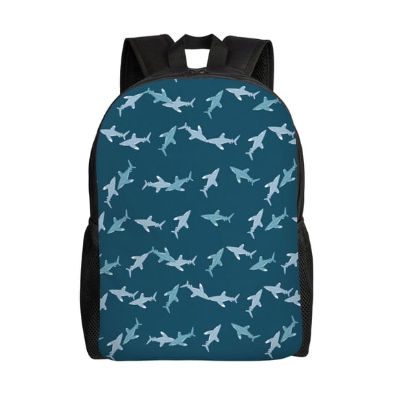 Honeii Cute Shark Print Laptop Backpack for Work, College, Travel, Daily Backpacks for Men Women, Sport Rucksack,Computer Bag