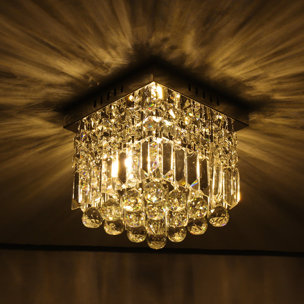 Crystal Ceiling Light Modern Chandelier Lighting Luxury Villa Aisle