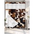 thumbnail image 4 of Cow Patterned No Hook Shower Curtain Waterproof,Bathroom Curtains with Snap in Liners and See Through Top Window,Vintage Farmhouse Abstract Country Western Hotel Bathtub Curtains Shower 72"Wx72"L, 4 of 8