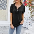thumbnail image 5 of TRUBKH Button Down Shirts Short Sleeve Shirts for Women Blouses for Women Casual Summer Button Down Shirts for Women Clothes for Occasion Cotton Linen Cardigan Chic Linen Shirts for Women Black 2xl, 5 of 9