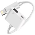 thumbnail image 1 of Cable OTG para iPhone con conversor USB 3.0 a Lightning, compatible con micrófono y memorias USB, diseño 2 en 1 práctico y funcional., 1 of 6