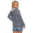 thumbnail image 2 of Roxy Womens Trippin Stripe Zip Up Hoodie - Blue/Marshmallow, 2 of 5