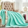 thumbnail image 2 of JML Soft Fleece Plush Throw Blanket with Satin Trim, Teal, Standard Throw, 2 of 3