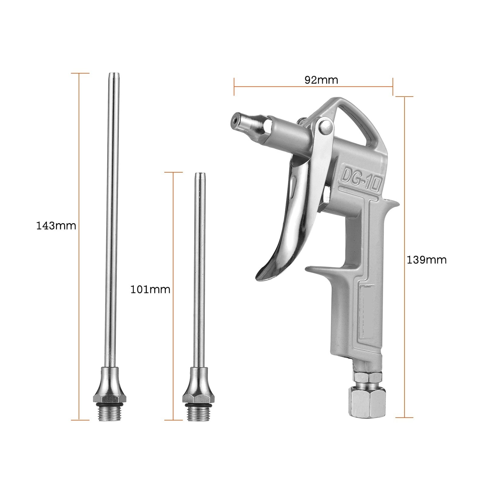 Mini Air Blow Gun Pneumatic Dust Blower Gun Air Spray Gun Dust Cleaning Air Blower 2 Replacement Nozzle For Engine Cleaning ,User-Friendly Design
