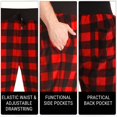 thumbnail image 4 of #followMe Men's Microfleece Buffalo Plaid Pajama Pants with Pockets: Comfortable Joggers (Red and Black Buffalo Plaid Jogger, Large), 4 of 7