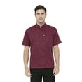 thumbnail image 2 of Toptie Short Sleeve Chef Coat Jacket Red Lightweight Button Chef Uniform, 2 of 7