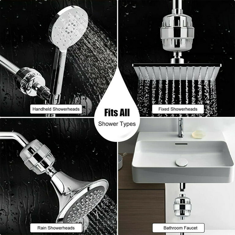 MDHAND Shower Head Water Filter System with 1 Replaceable