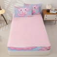 thumbnail image 4 of Homewish Cute Axolotl Zipper Full Size Comforter Sets with Fitted Sheet and 2 Pillowcases For Kids Girls,Pink Cherry Blossoms Zipper Bedding Set,Pink Reversible,4 Pieces, 4 of 7