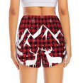 thumbnail image 2 of Lsque Christmas Buffalo Plaid Printed Women's Running Shorts with Liner Pockets,Elastic Quick Dry Workout Athletic Gym Yoga Shorts,Womens High Waist Shorts-, 2 of 9