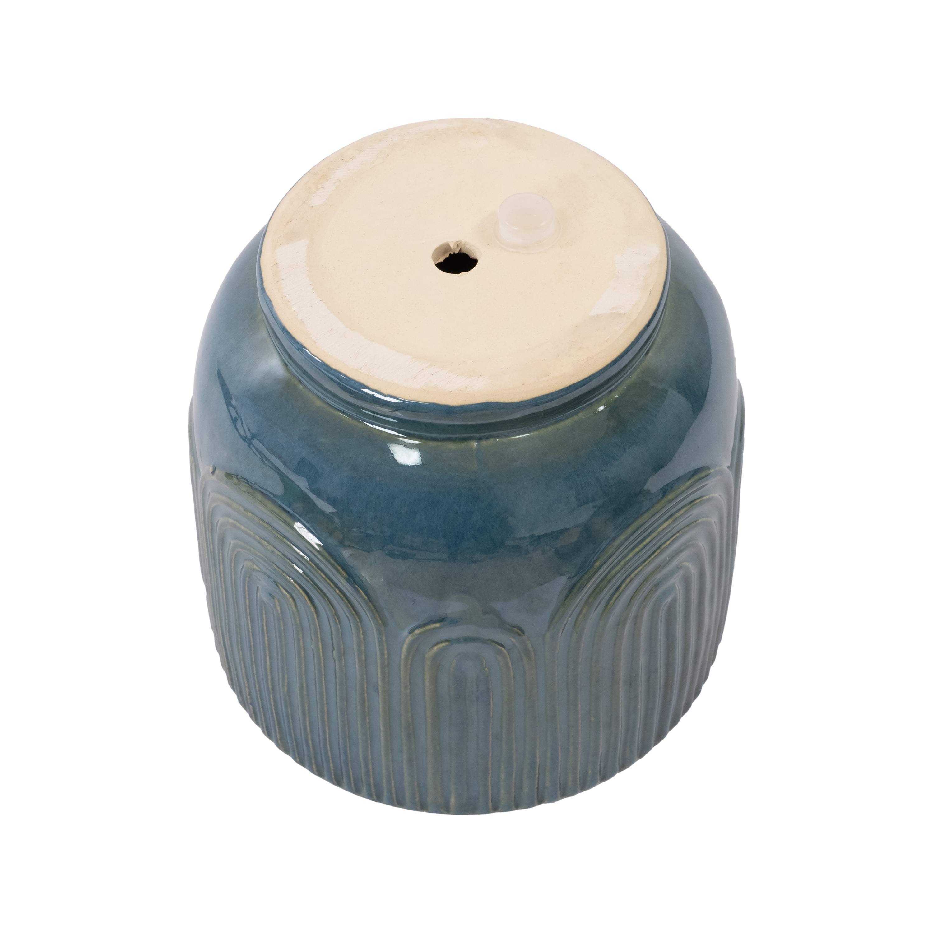 Beautiful 8" Soft Teal Pill Debossed Ceramic Planter by Drew Barrymore