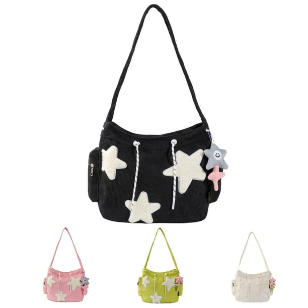 Bolso de mano Splendrive Star Tote Hobo Bag para mujer, negro, poliéster