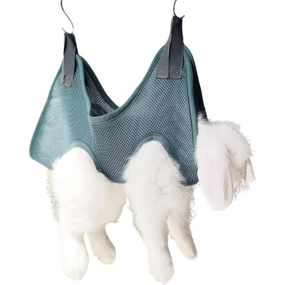 Rabbit Grooming Hammock with Safety Belt for Nail Clipping, Grooming, Bunny Bathing Bag for Nail Trimming, Cat Claw Care Bag, Small Animal Grooming Harness