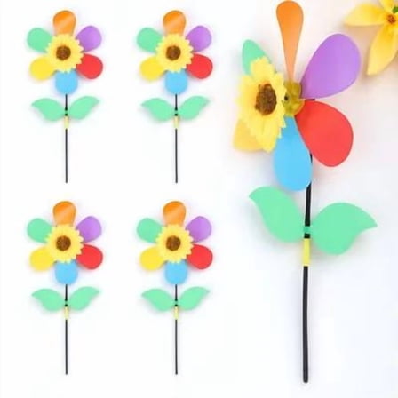 Niceauty 5pcs Wind Spinners Plastic Assorted Color Garden Ornament for Indoor Use