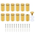 thumbnail image 1 of Uxcell 1 x 2 Pulgadas Tornillos de Soporte para Señales, 12 Conjunto de Soporte de Pared de Acero Inoxidable, Dorado, 1 of 6