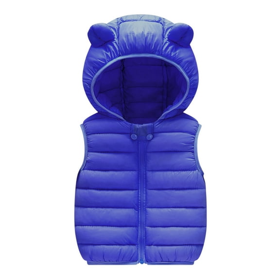 Dezsed Baby Boys Girls Puffer Vest Clearance Girls Warm Vest Winter Boys Thicken Waistcoat Kids Outerwear Vest Cotton Jackets 18-24 Months Blue