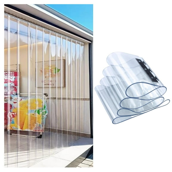 Transparent PVC slatted curtain, waterproof freezer curtain. Heat protection curtain, industrial curtain for warehouses, factories, supermarkets