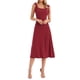 thumbnail image 2 of Vestido de lunares para mujeres con tirantes atados, sin mangas, estilo A-Line, elegante, maxi vestido L rojo oscuro, 2 of 6