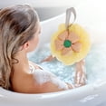 thumbnail image 4 of Unique Bargains 1 Pc Plaid Sunflower Bath Shower Loofah Sponge Body Puffs Yellow, 4 of 6