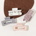 thumbnail image 4 of 4 Pcs Pinces à Cheveux Carrées Classiques Givrées - Parfait pour Filles & Femmes - Design Griffe de Requin Ajourée, 4 of 4