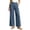 Dark Blue, variant on Cotton Linen Dress Pants for Women Pleated Fashion Button Wide Leg Lounge Trousers Pull on Business Casual Work Slacks
