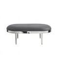 thumbnail image 3 of Issac Oval Bench Gray Leather PU  Upholstered Polished Legs, 3 of 8