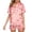 Pink, variant on Women Pajama Set Valentine's Day Short sleeve Sleepwear Loungewear Silk Satin Button Down Heart-shaped printing Lightweight Soft 2Pcs Pjs Set Nightwear