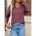 thumbnail image 5 of Womens Long Sleeve T-Shirts Casual V Neck Loose Fit Shirts 2025 Fall Lightweight Basic Tees, 5 of 6