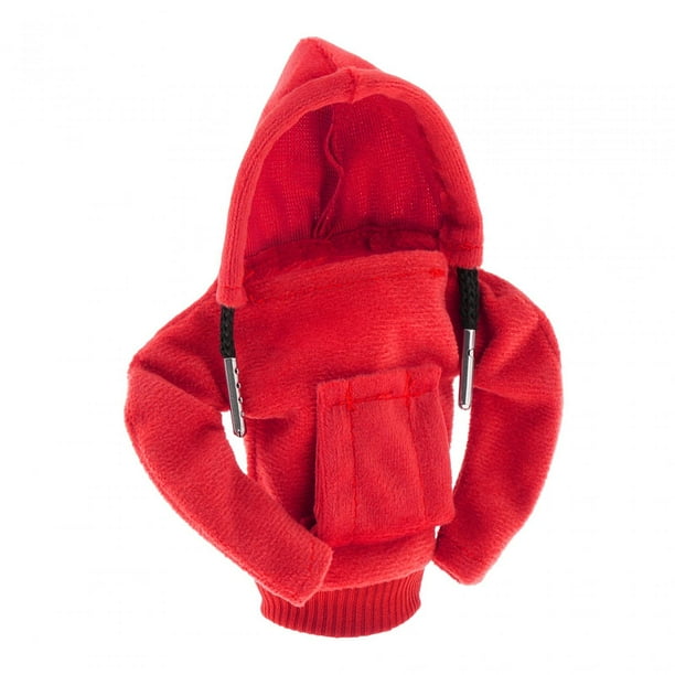 Funda para pomo de cambio de marchas para coche, divertida sudadera con capucha, protector de pomo genial Rojo