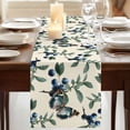 thumbnail image 3 of Table Runners 72 Inches Long Dress Scarves, Blueberry Spring Leaves Farmhouse Kitchen/Dining Table Runner, Coffee Tablerunners, Beige Botanical Branches 16x72 Inch, 3 of 9