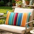 thumbnail image 6 of Lumbar Outdoor Waterproof Throw Pillow Cover Set of 1, Rectangle Pillow Cover, Decorative Patio Pillow, for Patio Tent Garden Beach,18.69x11.81 inches, Stripe（A）, 6 of 6