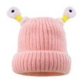 thumbnail image 2 of Kids Light-up Beanie Caps Soft Winter Warm Snail Antenna Knit Hats Kids Skull Caps, 2 of 3
