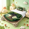 thumbnail image 2 of Homewish Vintage Nature Tree Twin Comforter Sets,Mountain Landscape Bedding Set,Green Cream,Reversible,2 Pieces,1 Comforter and 1 Pillowcase, 2 of 7
