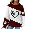 thumbnail image 2 of Fznquz Women Hoodies Long Sleeve Cute Winter Red Pullover Tops Drawstring Hooded Graphic Fall Outfits, 2 of 4