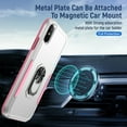thumbnail image 2 of Phone Case Compatible with iPhone X/XS, Cover with Magnetic Ring Holder Stand Hybrid Rugged Shockproof Drop Proof Heavy Duty Cell Accessories for iPhone X/XS Women Men, White/Pink, 2 of 8