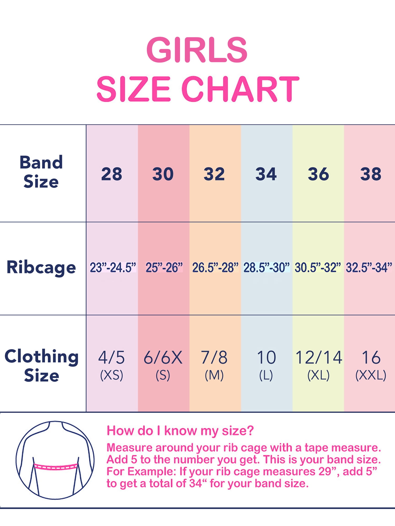 Wonder Nation Girls Molded T-Shirt Bra 2-Pack, Sizes 30A-38A