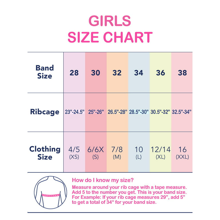 Wonder Nation Girls Molded T-Shirt Bra 2-Pack, Sizes 30A-38A