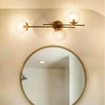 thumbnail image 5 of LNC Nako 12-in W 3-Light Matte Gold and Clear Glass Globe Modern LED Wall Sconce,30"Hx10"D, 5 of 11