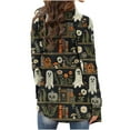 Halloween Cardigans Women Funny Ghost Graphic Spooky Season Party 2024