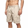 thumbnail image 3 of cllios Cargo Shorts Men Quick Dry Lightweight Short Pants with Zipper Pockets Elastic Drawstring Waist with Belt Loops Hiking Outdoor Casual Summer Shorts, 3 of 7