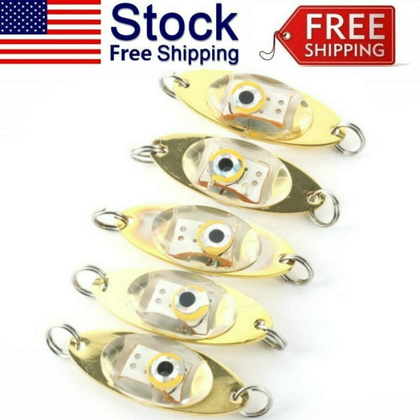 5Pcs LED Fishing Lures Kit Deep Drop Fishing Lights LED Fishing Spoons