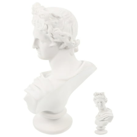 Soimiss White Resin Lifelike Roman Bust Sculpture for Elegant Home Decor