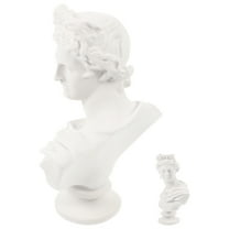 Soimiss White Resin Lifelike Roman Bust Sculpture for Elegant Home Decor
