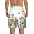 thumbnail image 3 of Bixox Men's Herbs and Wildflowers printing Casual Classic Fit Short Summer Beach Shorts, 3 of 6