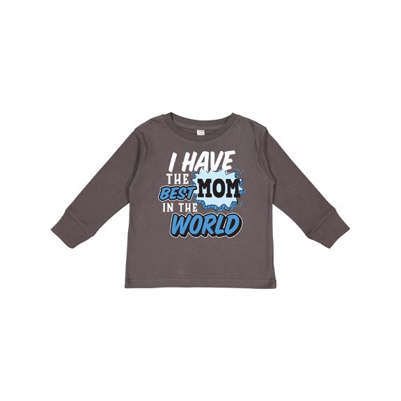 Inktastic I have The Best Mom in The World with Speech Bubble Boys Long Sleeve Toddler T-Shirt