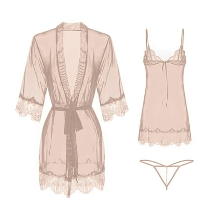 

Lace Underwear Nightdress Lingerie 2PCS Women Sleepwear Nightwear Pajamas